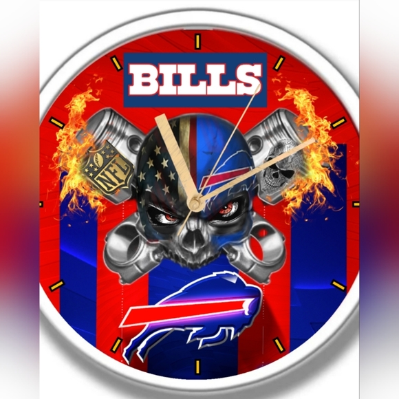 Buffalo Bills football clock with led lights - Picture 1 of 4